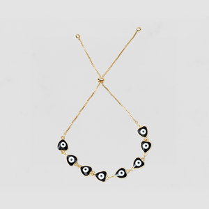 The Black Adjustable Evil Eye Bracelet