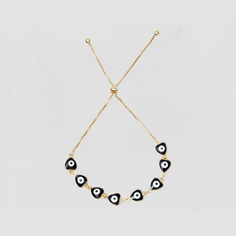 The Black Adjustable Evil Eye Bracelet
