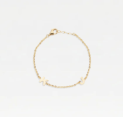 The Split Two Initial Block Bracelet