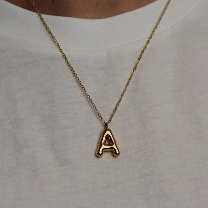 THE BUBBLE LETTER BLOCK PENDANT NECKLACE