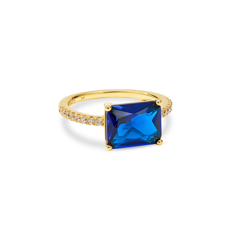 THE BLUE SOLITAIRE EMERALD RING