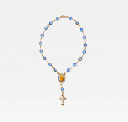 The Blue Stone Rosary Anklet