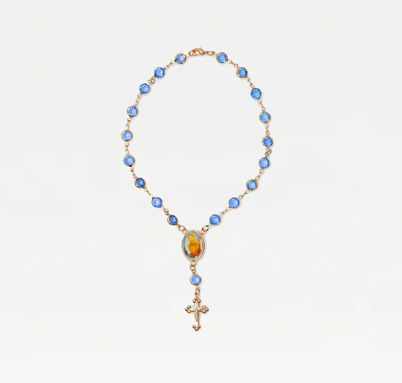 The Blue Stone Rosary Anklet