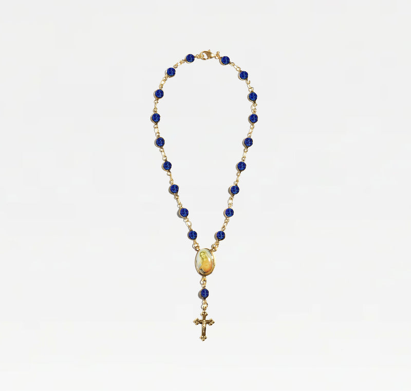 THE DARK BLUE ROSARY ANKLET