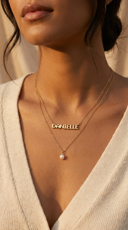 THE BUBBLE NAMEPLATE NECKLACE
