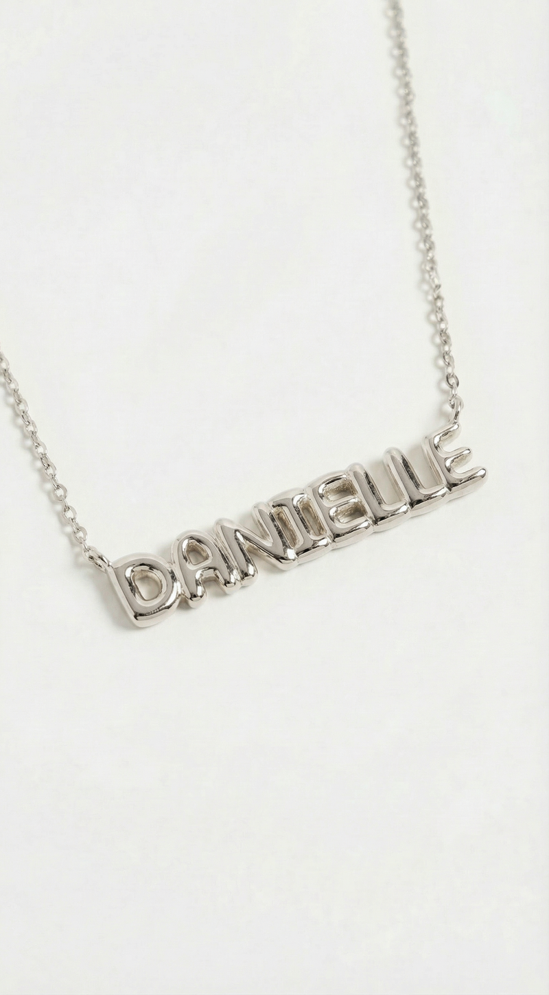 THE BUBBLE NAMEPLATE NECKLACE