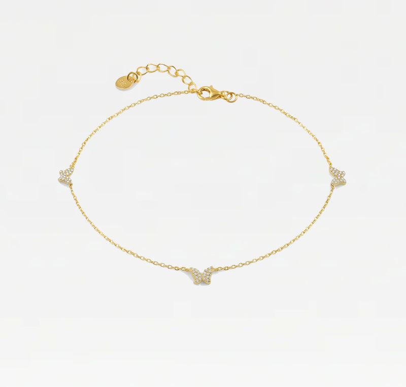 The Pavé Butterfly Anklet