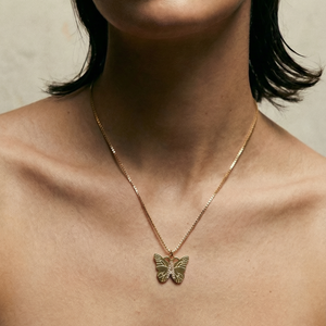 The Butterfly Initial Pendant Necklace