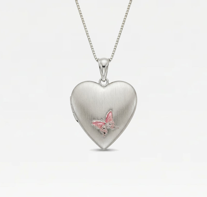 The Pink Butterfly Photo Locket