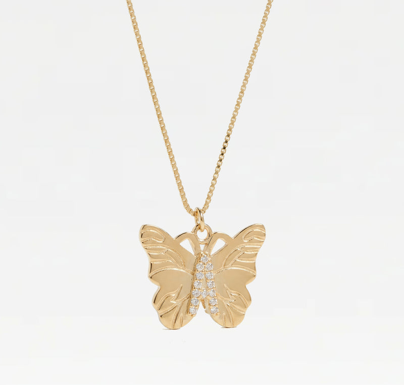 The Butterfly Initial Pendant Necklace