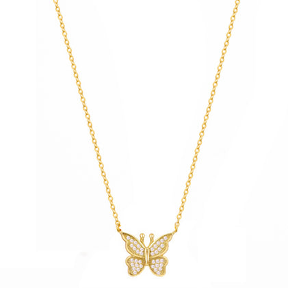 THE PAVE' BUTTERFLY PENDANT NECKLACE