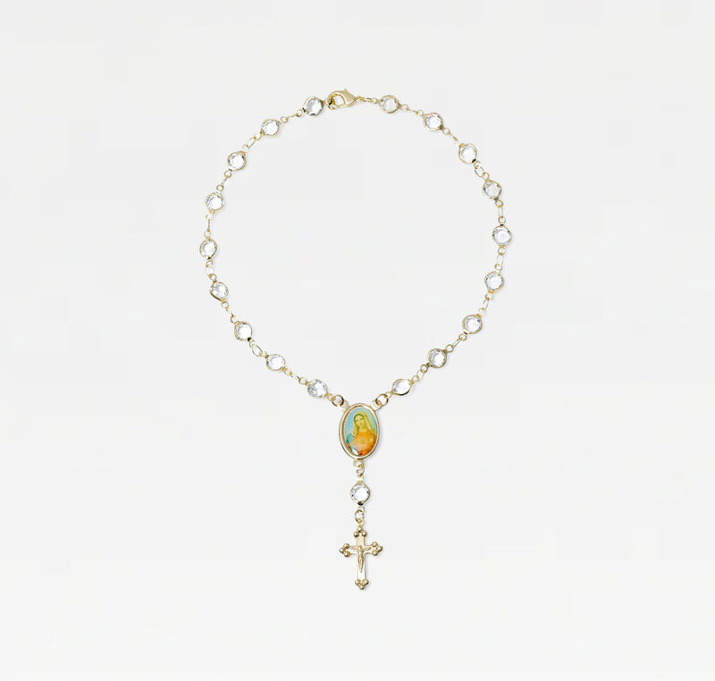 THE CLEAR ROSARY ANKLET