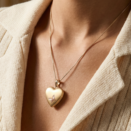 The Pink Butterfly Photo Locket