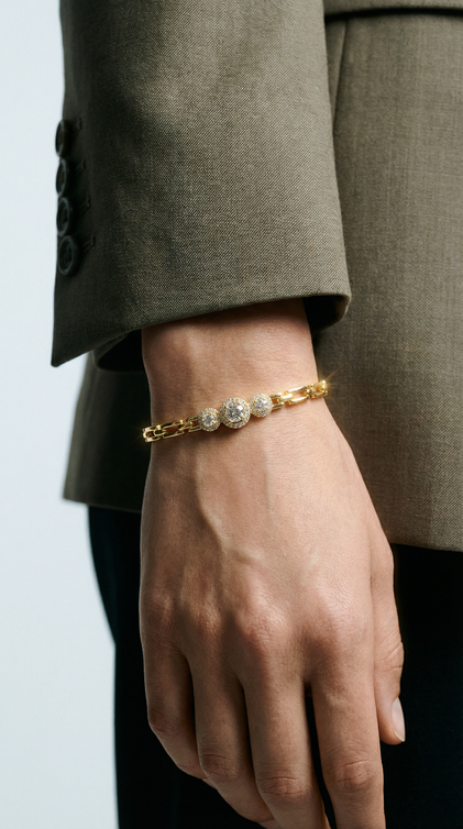 THE THREE STONE LIA BRACELET