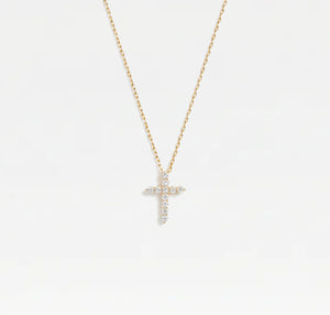 The Mini Bella Pavé Cross Pendant