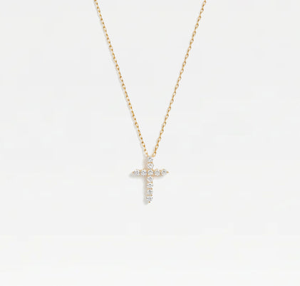 The Mini Bella Pavé Cross Pendant