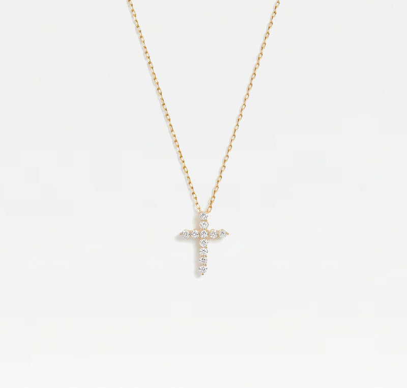 The Mini Bella Pavé Cross Pendant