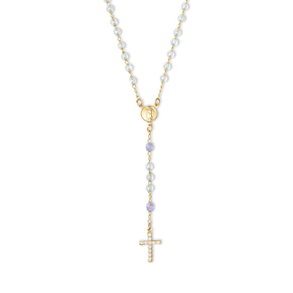 THE LAVENDER ROSARY BEAD NECKLACE