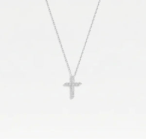 The Mini Bella Pavé Cross Pendant