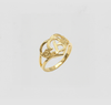 THE GOLD CUTOUT FLOWER HEART LETTER RING
