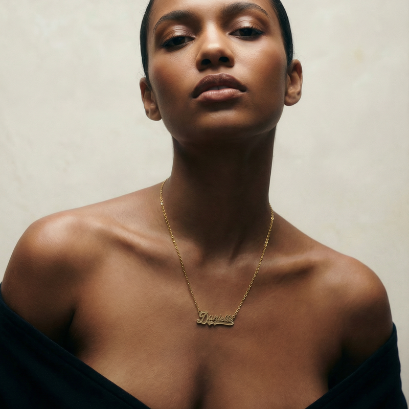 The Cut Tone Nameplate Necklace