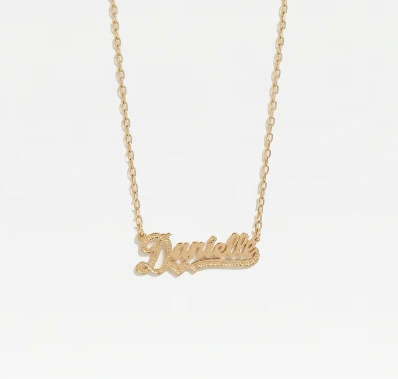 The Cut Tone Nameplate Necklace