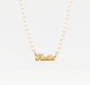 The Pearl Nameplate Necklace