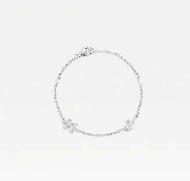 The Split Two Initial Block Bracelet