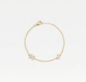 The Split Two Initial Block Bracelet