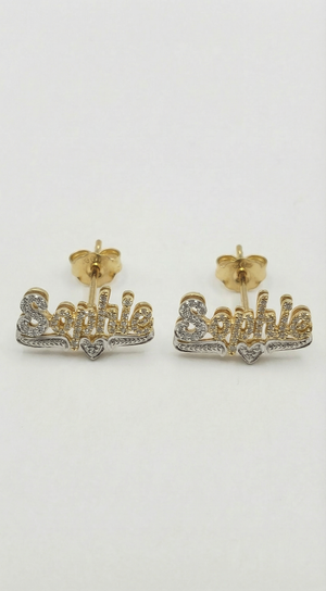 The Double Plated Classic Script Stud Earrings