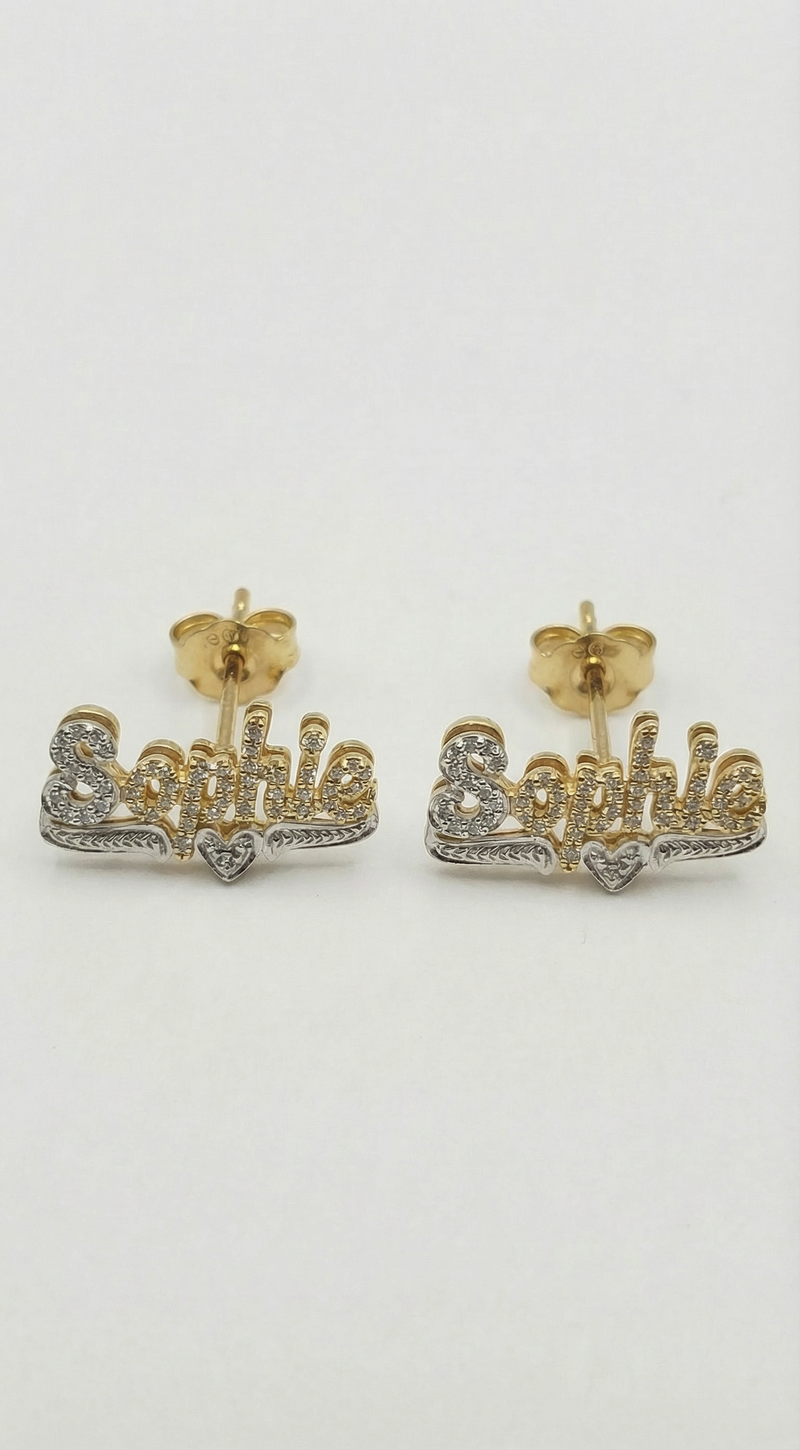 The Double Plated Classic Script Stud Earrings