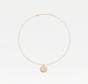 The Block Pave Initial Disc Necklace