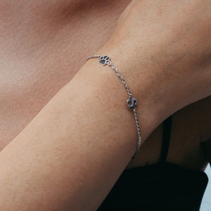 THE TWO INITIAL BLOCK PAW BRACELET