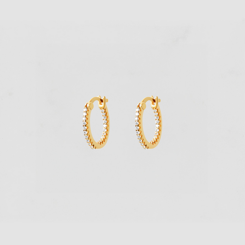 The Double Pavé Essential Huggie Hoop Earrings