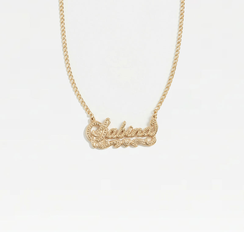 The Double Plate Classic Nameplate Necklace