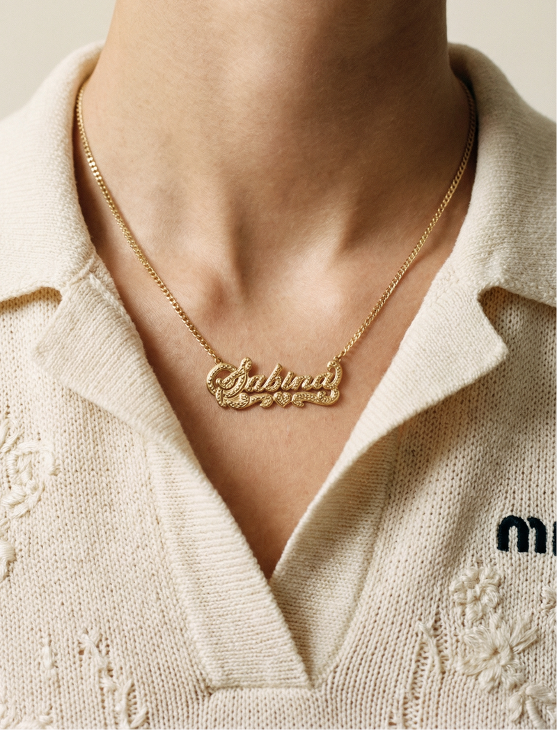 The Double Plate Classic Nameplate Necklace