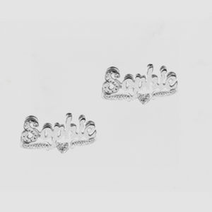 The Double Plated Classic Script Stud Earrings
