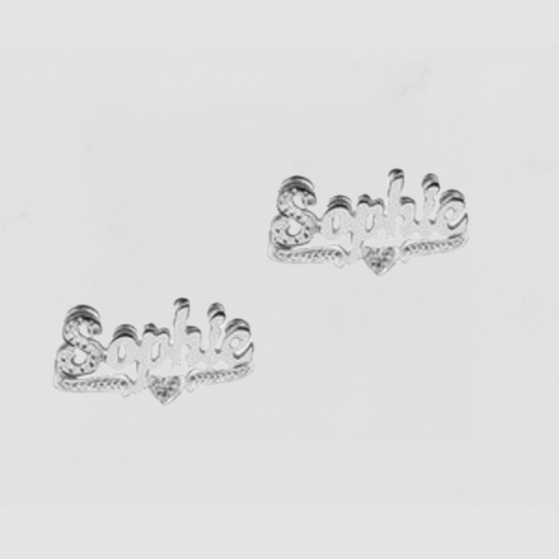 The Double Plated Classic Script Stud Earrings