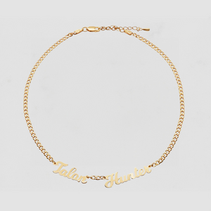 The Double Script Nameplate Necklace