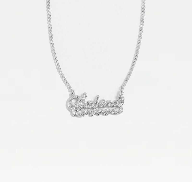 The Double Plate Classic Nameplate Necklace