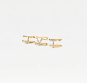 The Iced Out Block Letter Cuff Earring
