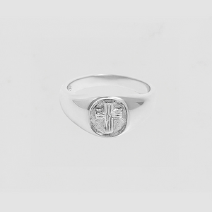 The Embossed Cross Signet Ring