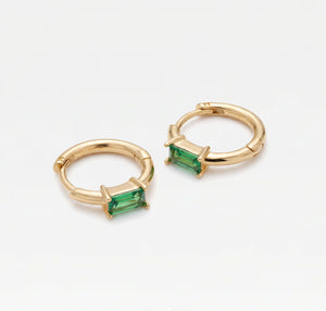 THE EMERALD GREEN HUGGIE HOOPS