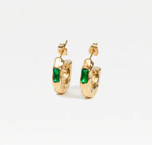 The Colored Stone Hammered Earrings