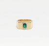 The Green Stone Square Signet Ring
