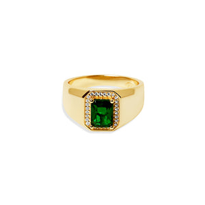 THE EMERALD PAVE' SIGNET RING