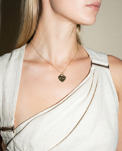 The Hand Engraved Heart Pendant Necklace