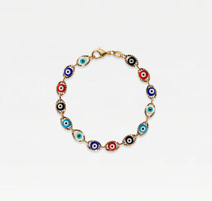 The Multi Color Evil Eye Link Bracelet