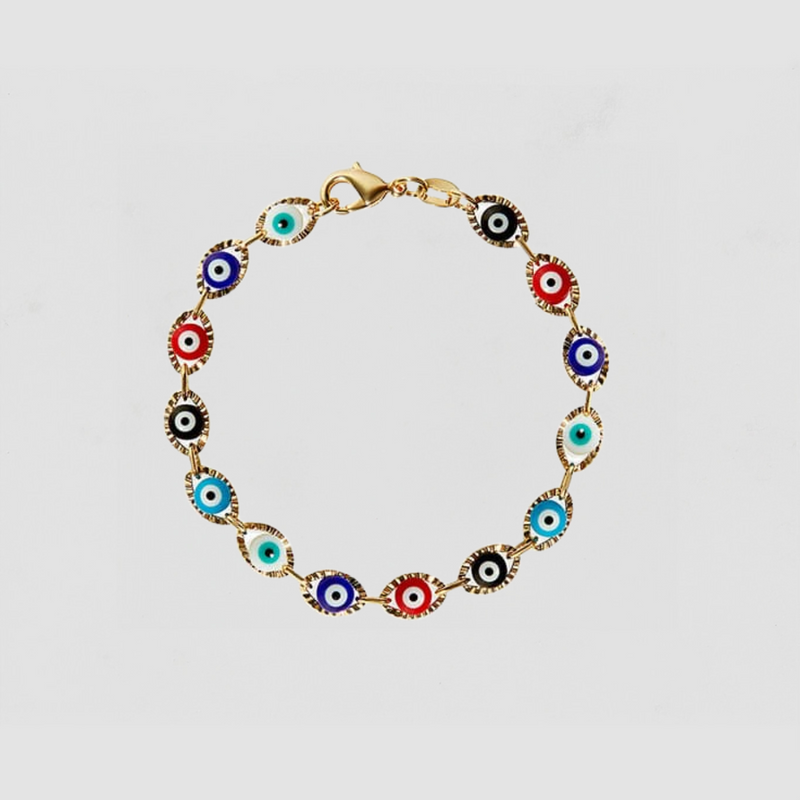The Multi Color Evil Eye Link Bracelet
