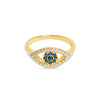 THE OPEN CUT PAVE' EVIL EYE RING